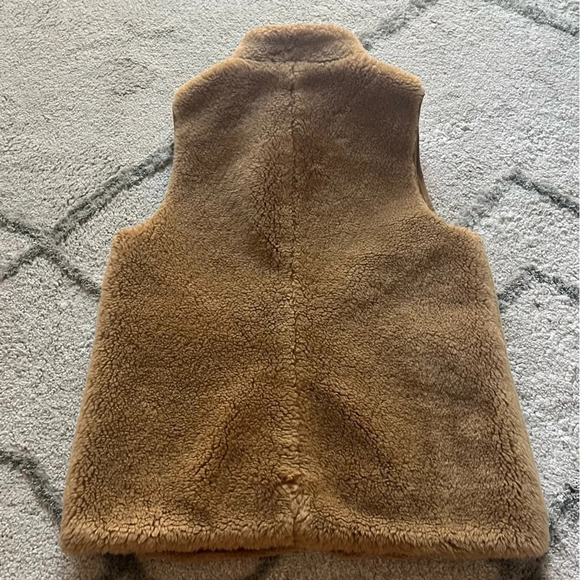 J Crew Plush Fleece Excursion Vest fuzzy warm brown tan XS - Picture 11 of 11